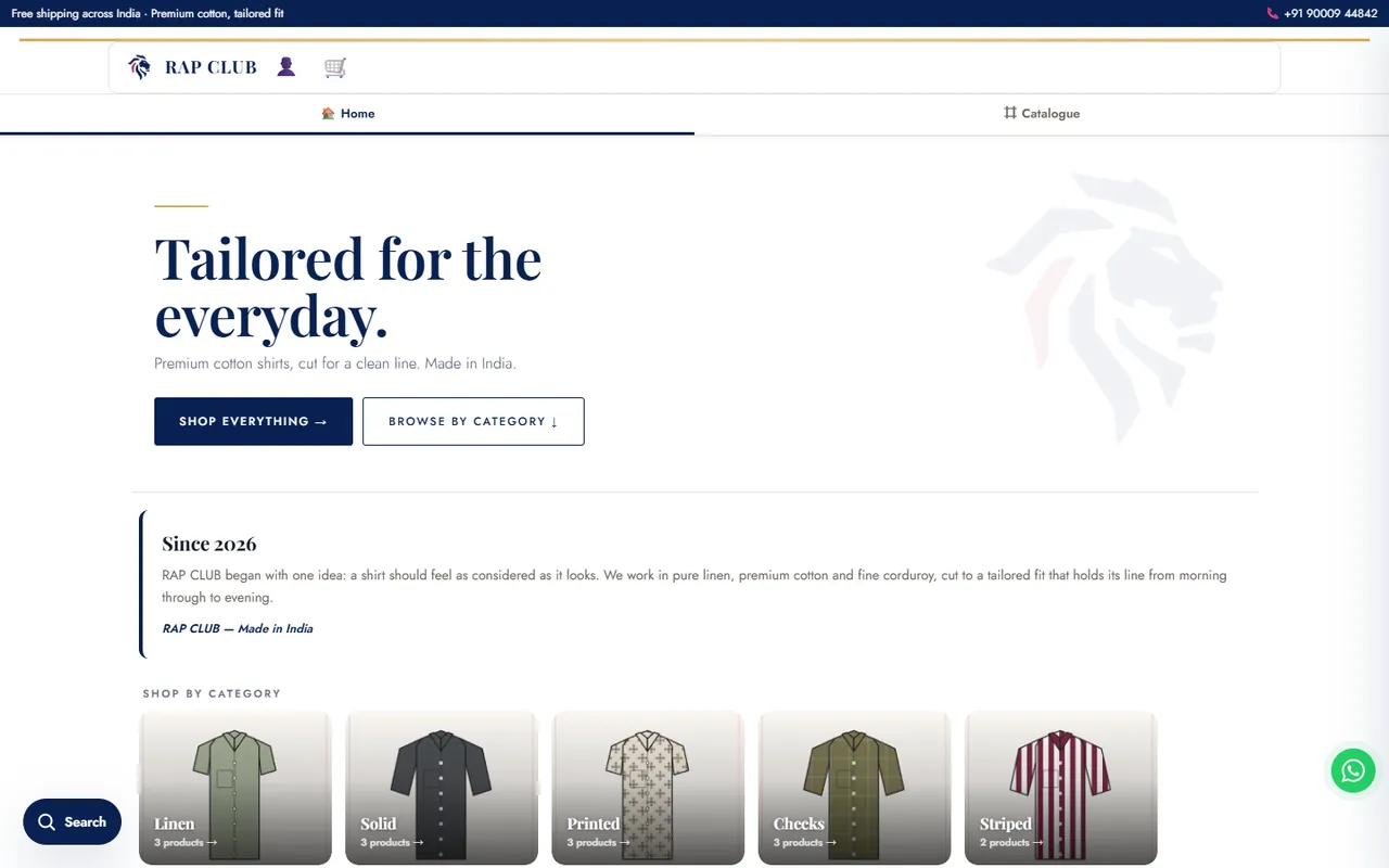 RAP CLUB menswear store on XLeShop